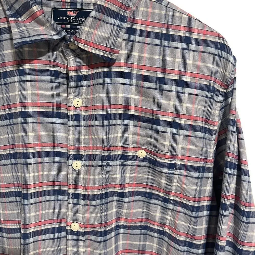 (Sold)VINEYARD VINES NWT Mens Slim Longshore Flannel Button Down Shirt, L - Picture 2 of 8